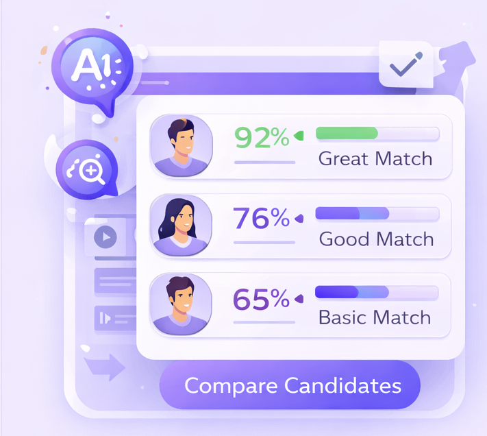 AI-powered candidate matching visualization